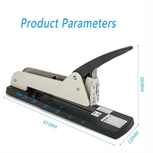Long Reach Stapler with Adjustable Depth and Rotatable Plate for Booklets, Pamphlets, and Albums