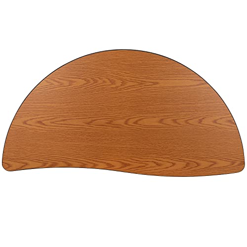 Flash Furniture 47.5 in Half Circle Activity Table, Oak