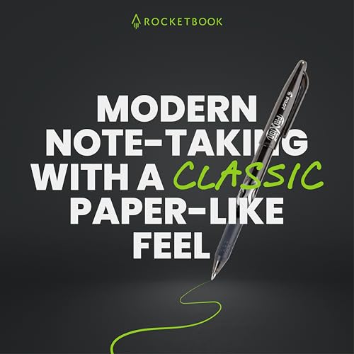 Rocketbook Multi-Subject Reusable Smart Notebook, Letter 8.5x11, Black
