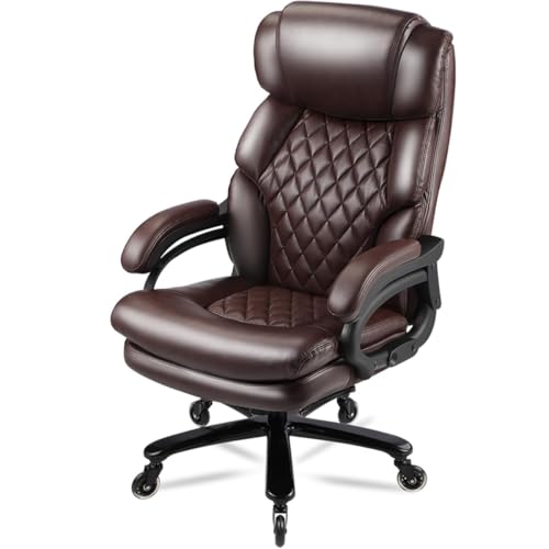 Qusaphy Big and Tall Office Chair for Heavy People, Executive Office Chair, 360 Swivel, Heavy Duty Casters