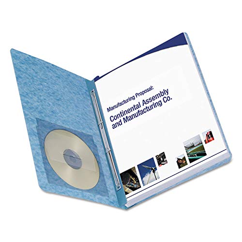 Smead PressGuard Report Cover, Metal Prong Side Fastener with Compressor, 3" Capacity, Letter Size, Blue, 25 per Box (81052)