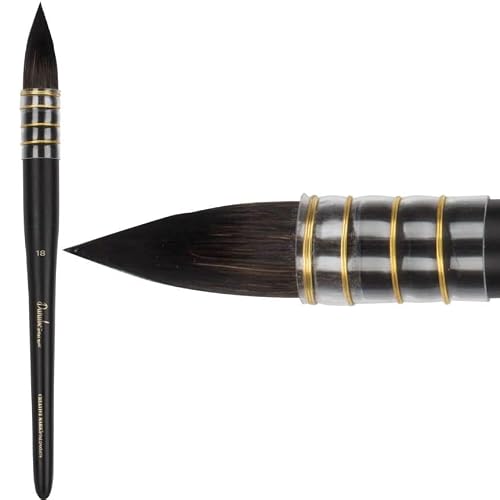 Creative Mark Danube Professional Watercolor Quill Brushes Size #18 - Kazan Squirrel and Synthetic Hair Watercolor Brushes for Painting
