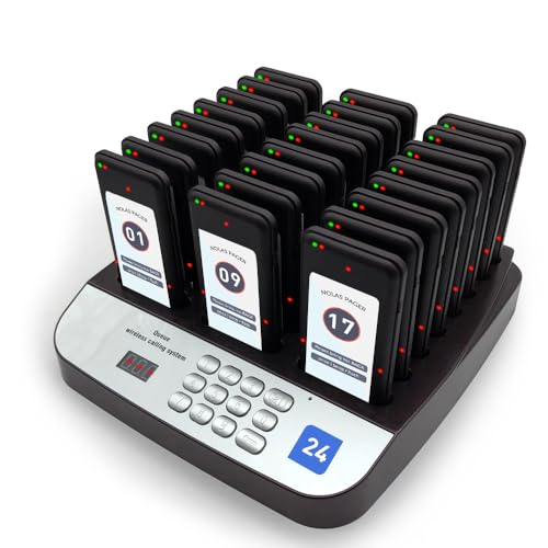 24-Count Pagers for Restaurant, Wide Cover Area Food Truck Waiting Beepers