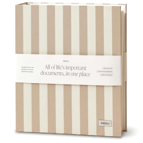 DailyDocs Document Organizer Binder for Important Papers & Passports, Oat
