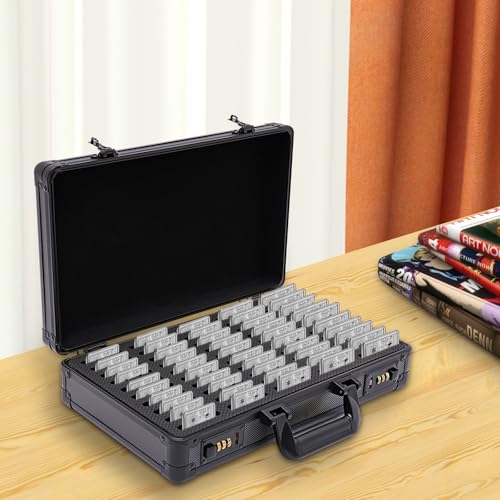 50-Piece Coin Slab Storage Box & Aluminum Coin Case with Lock, Portable Collector Coin Holder Case for Graded Coins and Silver Dollars, Secure Storage and Transport Solution for Coin Collections