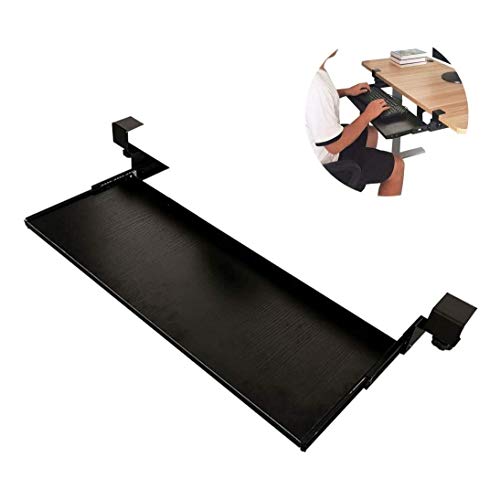AUGUSE Keyboard Tray Drawer, Keyboard Platform Sliding Keyboard Tray Under Desk Mount Computer Keyboard and Mouse Extender Pull Out Platform Drawer