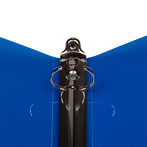 JAM PAPER Plastic 0.75 inch Binders - Blue 3 Ring Binder - Bulk 36/Pack