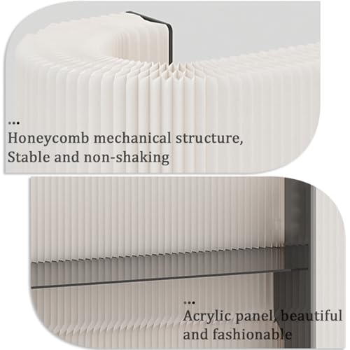 Modern Reception Desk Counter Foldable Exhibition Reception Counter with 2 Shelves, Multi-Functional Commercial Reception Desk for Lobby Hotel Bar