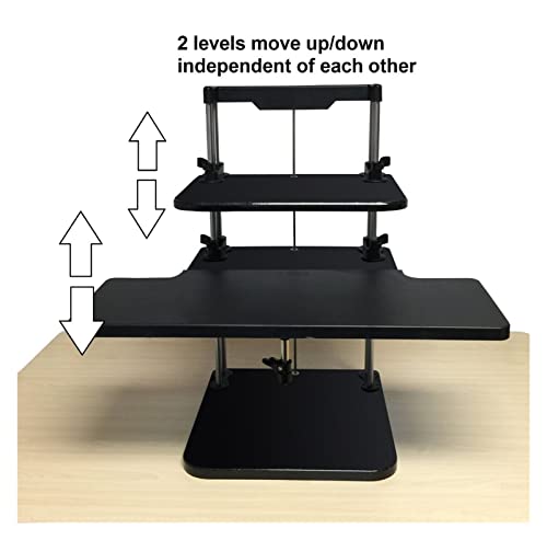 MXJIAYDNX Sit/Stand Desk Riser Three Level Height Adjustable Lightweight Standing Laptop Desk Notebook/Tablet PC/Monitor Holder Stand (White)