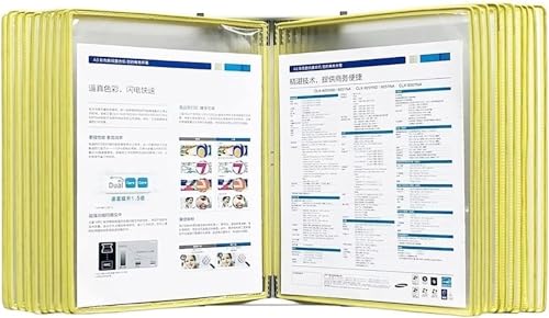 NIKAIDD Wall Mounted Reference System, 20 Pockets Hanging Wall File Organizer,Display Book,Presentation Project Folder for Files (Yellow W23.23xH12.99in)