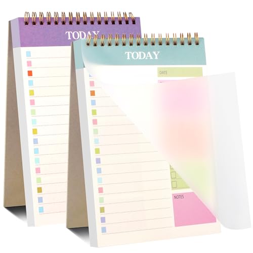 A5 Undated Daily Planner, Spiral‑Bound To‑Do List Notepad(2 Packs,)