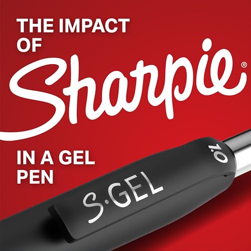 Sharpie S-Gel Gel Pens, Black Barrel, Medium Point (0.7mm), Blue Ink, 36 Count - Home, Office, School, Journaling, Writing, Note-Taking, Teacher Supplies