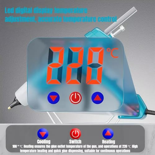 Xiaojuandm 500W Full Size Industrialt Glue Gun, Professional Digital Temperature Control, 60S Fast Preheating, Professional Grade Hot Glue Gun for Carpentry, Repairs & Remodeling