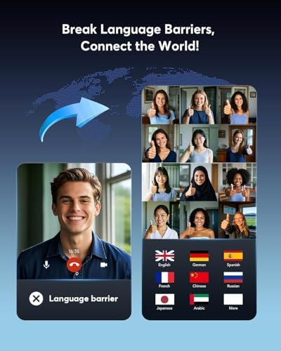 AI Translation Earbuds Real Time - 198 Languages Translator 60H Playtime