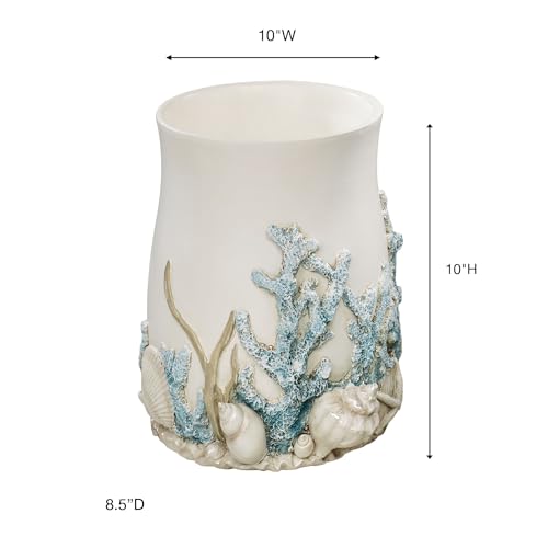 Touch of Class Coral Treasures Coastal Wastebasket Waste Basket