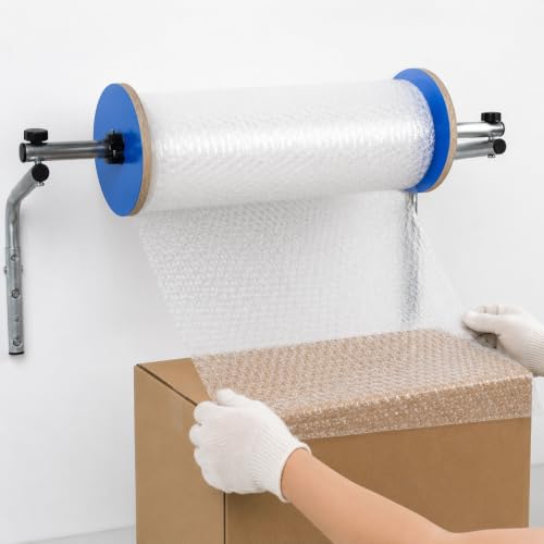 BDJSN Foam Wrap Roll Dispenser, Wall Mount Bubble Cushion Wrap Holder, Galvanized Steel Packaging Film Rack for Shipping Stations, Warehouses, Moving and Packing Workspaces 60cm