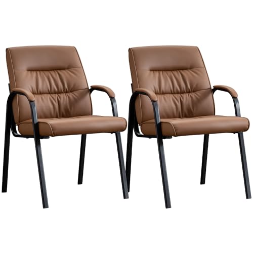BoisKom Office Guest Reception Chair Set of 2, Conference Room Chairs Waiting Room Chairs 2 Pack, Modern Leather Office Desk Chair No Wheels.