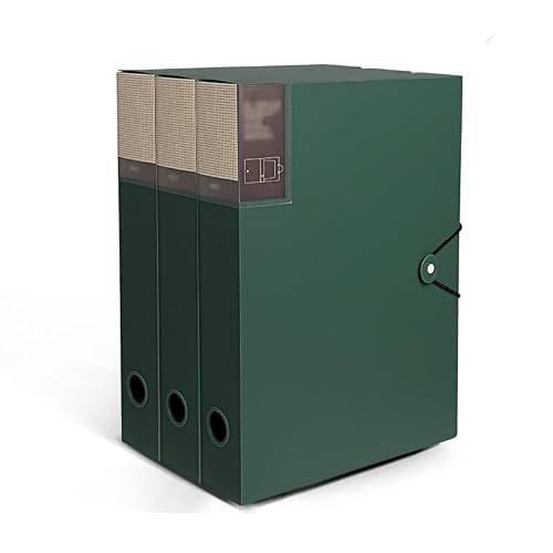 Filing Envelopes 3 Pcs Thickened File Box Large Capacity A4 Folder with Rope Buckle Information File Organizer for Office, School, Hospitals Plastic Folders(Green)