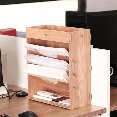 Desk File Organizer, Document Holder Mail Organiser Magazine Storage Rack Filing Letter Trays
