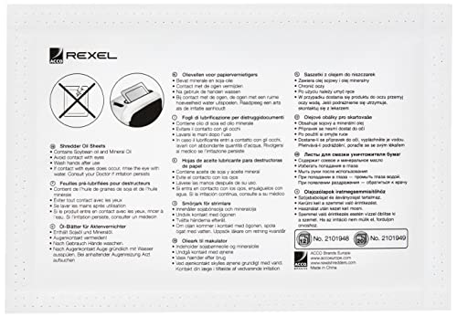Rexel Shredder Oil Sheets, Pack of 12, Shredder Maintenance