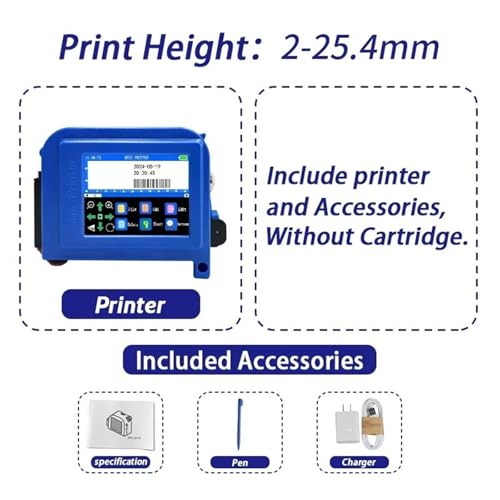SHIHUANI 25.4mm Mini Handheld Inkjet Printer for Text Expiry Date QR Barcode Image Logo Batch Number(US)