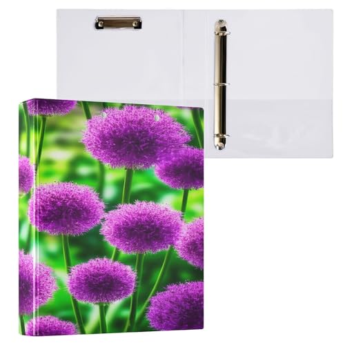 Xpdkjwd Scallion Flower Element 3 Ring Binder Can Hold 200 Letter Size Binders, Suitable for Home, Office, Dormitory, 2Pcs