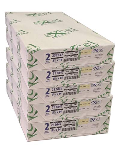 Excel One™ Carbonless 2-Part Reverse Paper (Canary/White), 8.5" x 14", (232047), 250 Sets Per Ream - Five (5) Reams (1250 Sets)