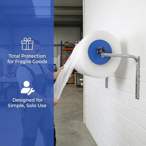 Wall Mount Bubble Wrap Dispenser, Heavy Duty Foam Wrap Roll Holder