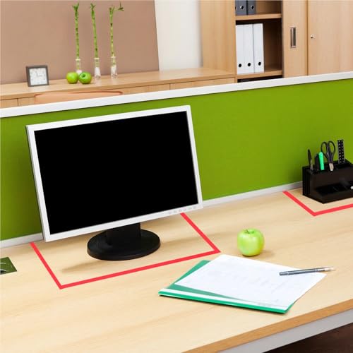 Whiteboard Tape 18 Pcs 66m X 3mm/6mm Graphic Whiteboard Tape Desktop Positioning Drawing Grid Line Marking Self-Adhesive Thin Dry Erase Tapes(Light Yellow 6mm)