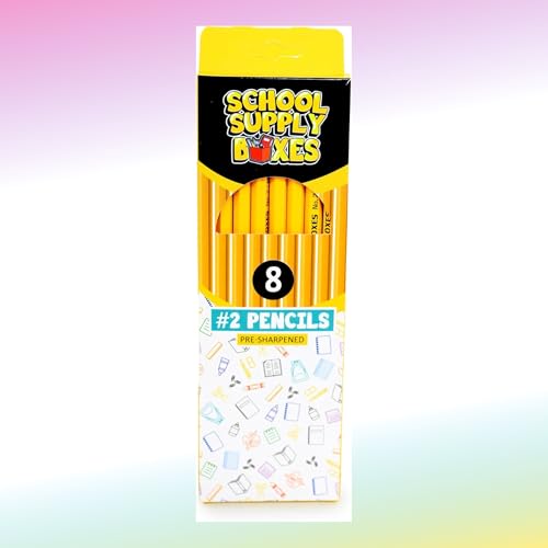 School Supply Boxes | 8 ct. Wooden Pencil Pack | 24 Packs | Pre-Sharpened No. 2 Wooden Pencils | 192 Total Pencils