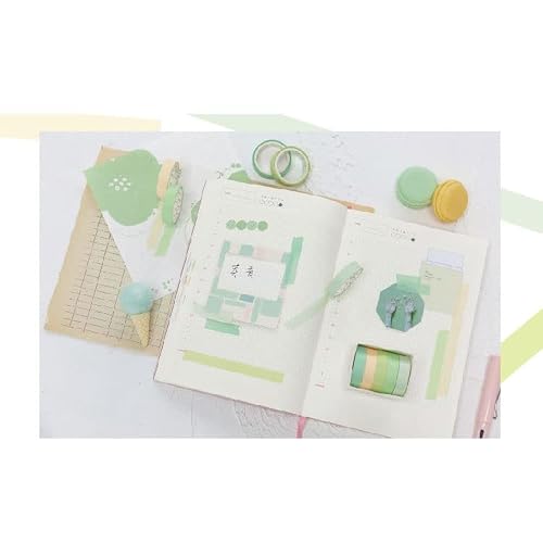 VIAENKFG Macaron Solid Color Washi Tape Set Decorative Adhesive DIY Scrapbooking Sticker Label