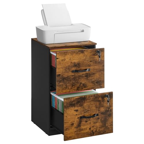 VASAGLE 2 Drawer File Cabinet with Locks, for A4, Letter Sized Documents