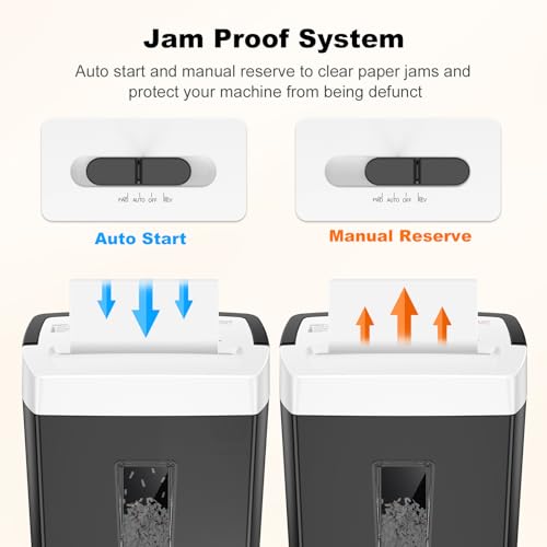 Bonsaii 12-Sheet Cross-Cut Heavy Duty Paper Shredder, P-4 Security, 5.5 Gal