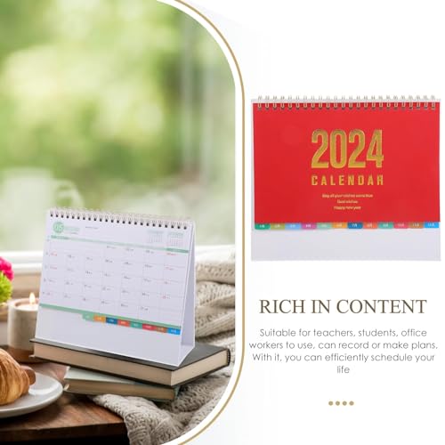 Yuidaaavzz 2024 Daily Flip Calendar Office Desk Decor Tabletop Standing Calendar ly Turn The Page Home Supply Calender Flip