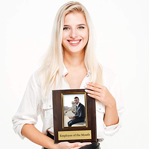 Pre-designed Employee of the Month, Quarter or Year Award Plaque - 8 x 10" Photo Plaque holds a 6 x 4" Portrait Photo (Month)