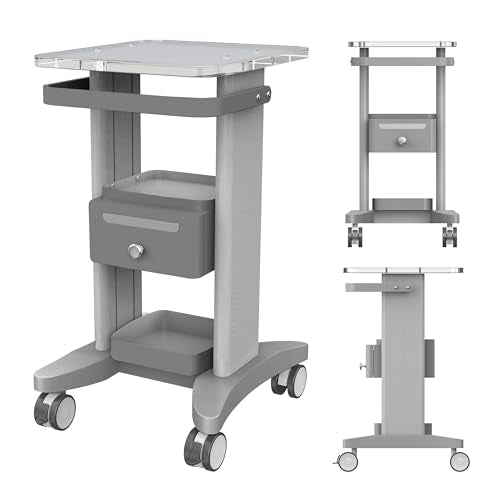Seveat Professional Medical Cart | 3-Tier Rolling Trolley with Drawers | 198 lbs Capacity | Portable Utility Cart for Hospitals, Clinics, Spa, Office, or Home (Silver)