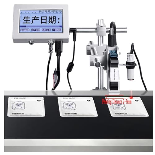 KUYBTU 12.7Mm/25.4Mm Industrial Inkjet Printers, Small Printer Inkjet Coder, Automatic Coding Machine Online Assembly Line Batch Date/Number Coding and Marking Machine,25.4Mm-25.4mm