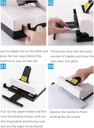 Manual Double Hole Stapler, Heavy-Duty Desktop Stapler with 50 Sheet Capacity, Feeding Depth 2-15mm, Double-Head Stapling for A416K Documents, Home, School, Office