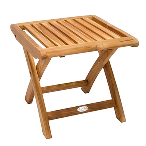 Royal Teak Collection Outdoor Footrest, Kiln-Dried Teak Square Wooden Foot Stool for Patio, Deck, and Poolside, Weather-Resistant Ergonomic Foot Rest (FTSTL)