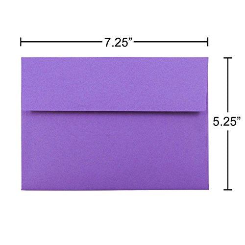 JAM PAPER A7 Colored Invitation Envelopes - 5 1/4 x 7 1/4 - Violet Purple Recycled - Bulk 250/Box