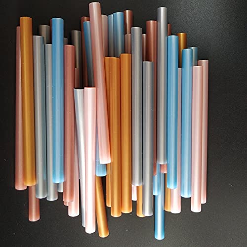 ZTBH Hot Melt Glue Sticks 50 Pcs Pearl Luster Hot Melt Glue Stick, Adhesive Use with Glue Gun Melt Glue Stick (Diameter : 7mmx100mm, Length : Cherry Powder)