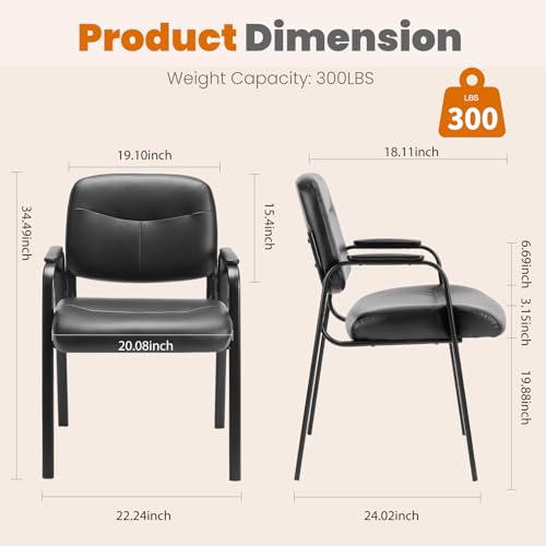 Sweetcrispy Waiting Room Chairs Set of 4, Office Guest Chairs No Wheels