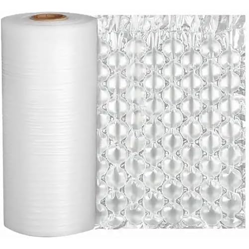 PweKzxt Packing Film Inflatable Perforated,Strong Bubble Wrap,Air Cushion Film Machine Required,Uninflated, 985ft/300m/Roll,Bubble Wrap Alternative Nomachine-20cm*300m*2
