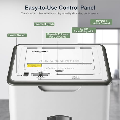 Wingwise 60 Sheets Auto Feed Paper Shredder for Home Office