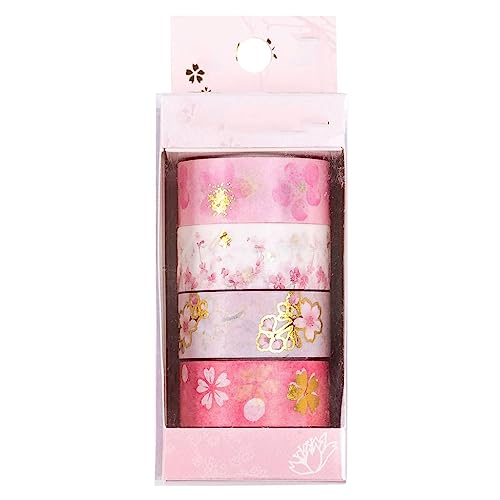 UOHLCX Starry Sky Cherry Blossoms Washi Tape Set Adhesive DIY Scrapbooking Sticker Label