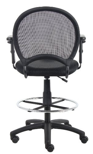 Boss Office Mesh Drafting Stool W/Adjustable Arms (B16216)