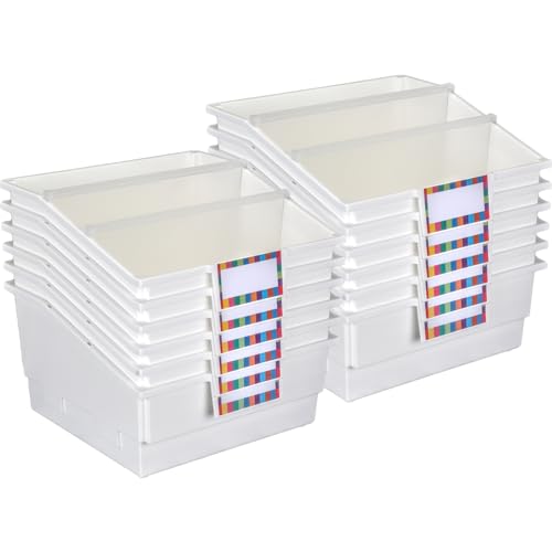 Really Good Stuff 12-Pack White Picture Book Classroom Library Bins
