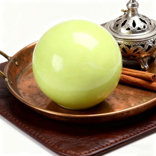 UNYQBFKM Natural Luminous Stone White Jade Fluorite Mineral Crystal Luminous Ball Paperweight Soothing Feng Shui Home Decor Balls for Meditation Art Decoration Shoot Home Healing Divination,120mm