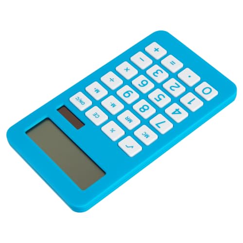 JAM PAPER Desktop Calculator - 10 Digit LCD Display - 3 3/4 x 6 3/4 Inches - Blue - Bulk 10/Pack