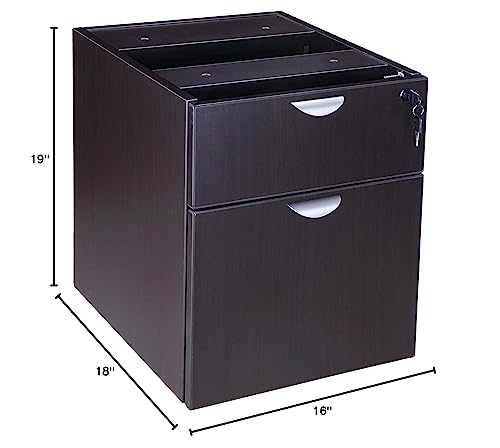 BOSS N108-MOC 2 Hanging Pedestal Box File, 3/4", Mocha